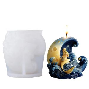 FDGFGG Handmade Silicone Candle Mold Reusable Flexible DIY Candle Mold Craft 3D Aromatherapy Candle Mold Soap Making
