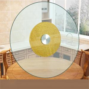 Tempered Glass Lazy Susan Turntable 360 Degree Smooth Rotating Glass Tabletop Heavy Duty Rotating Tray with Bearing Base for Round Dining Table Home Hotel Use