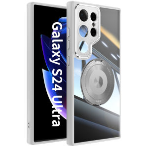 KISSCASE Luxury Armor Clear Folding Phone Case For Samsung S24 S23 Ultra S24 S23 Plus With Invisable Magnetic Bracket Stand Acrylic All-inclusive Anti-fall Shockproof Back Cover For Samsung S24 S23