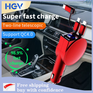 HGV [24H SHIPPED] Universal 3 in 1 Retractable USB Cable 60W Fast Charging Micro USB Type C Cable Fast Charge Data Cord B to L Charge Multi Port Charging Cord USB Mobile Phone For Android Fast Charging Data Cable