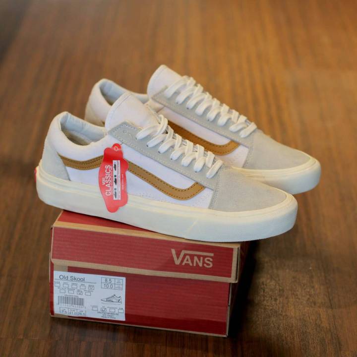 Vans Shoes Vans Old Skool White Cream SEPATU VANS OLD SKOOL OG CREAM GOLD  KUALITAS PREMIUM BNIB SNEAKER