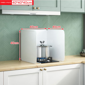 BBLK Gas Stove Induction Oven Oil Baffle Foldable Kitchen Countertop Baffle Risk Control Oil Plate For Kitchen Storage