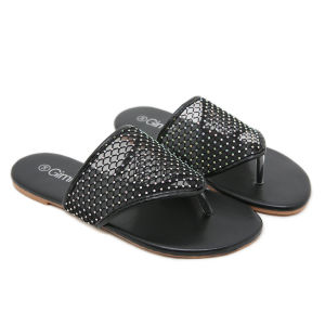 Korean Beach Flat Mesh Straps Sandal Thong Toe Lightweight Sandal For Woman