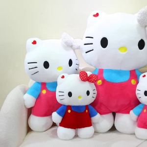 Cute KT Cat Plush Toy Kitten Doll Standing Version Cat Stuffed Doll Girl Bed Companion Pillow