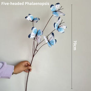 5 Heads Artificial Butterfly Flower 70cm Realistic Wedding Decor - Hiasan Rumah Viral UV Resistant.(Ready Stock)