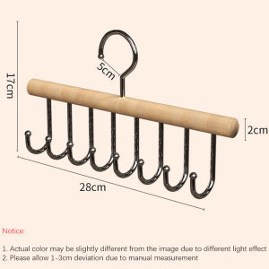 8 Hooks Wooden Camisole HangerRotatable Multifunctional Clothes Organizer for Underwear Belt TieSpace Saving Hat Storage Racks2026