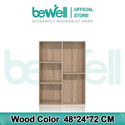 Bewell Bookshelf Rack Organizer Utility cabinet Bookcase Storage Cabinet Display Shelf