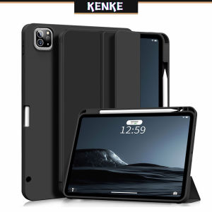 Ốp iPad KENKE cho iPad 10.9 Inch 2022 iPad Air 4 Air 5 iPad Pro 11（2020/2021/2022)ipad Pro 12.9 case với Hộp đựng bút chì Vỏ iPad thông minh có mặt sau bằng nhựa TPU mềm [Hỗ trợ tự động đánh thức/ngủ] Hỗ trợ Apple Pencil II để sạc