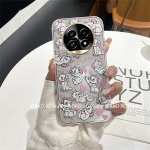 New Phone Case Realme 13 + 13 Pro+ Realme 12x 12+ 12 Pro+ Plus 5G 4G Hot Pink Cute Fashion Mary Cat Crayon Shin-chan Casing Transparent Ultra-thin Back Cover 2024