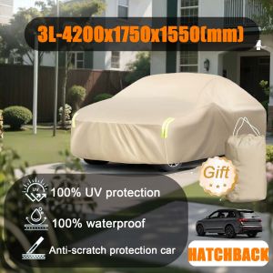 HEPAK Car Cover Khaki Outdoor Protection Waterproof Water Resistant Rain Dust Kain Tutup Selimut Penutup Kereta Myvi High Quality 汽車遮陽