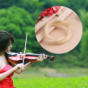 Welcomehome 1 Hank Violin Bow Hair Universal Horsetail Bow Yellow+White Natural Musical Stringed Instruments Violin Parts Accessories