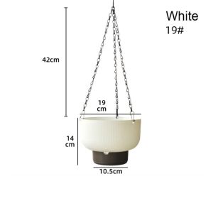 VIVAZ Self Watering Hanging Flower Pots White Green Grey Detachable Base Planter High Quality Chain Hooks Plant Flowerpot Hanging Plants