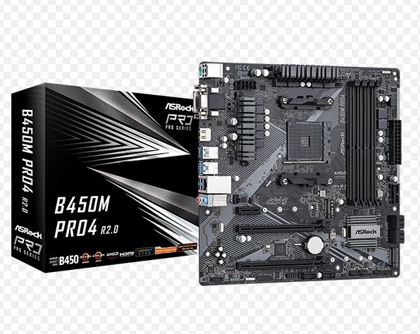 ASROCK MAINBOARD (เมนบอร์ด) AM4 B450M-PRO4