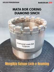 Mata Bor Coring Diamond Electroplated 5inch(133mm) untuk Pengeboran Batuan Keras Licin