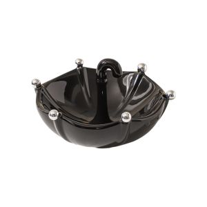 MAOMEI với 6 cái nĩa Bát đựng trái cây bằng gốm kèm nĩa Hình Dáng Chiếc Dù Nĩa bằng thép không gỉ Khay đựng nĩa tráng miệng Dễ thương Dung lượng lớn Đĩa trái cây sáng tạo Phòng khách