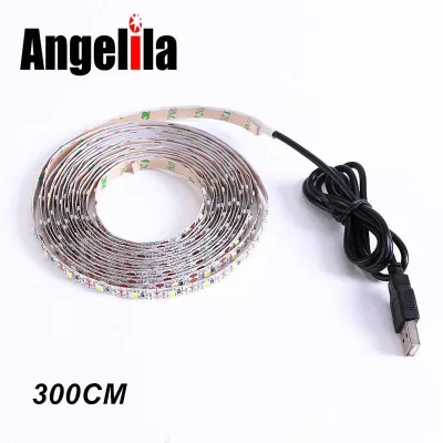 Angelila 5V 50CM 1M 1.5M 2M 3M 4M 5M USB Cable Power LED Strip Light Pure White Warm White 2835 SMD Flexible Lamp Christmas Desk Holiday Home Decor Lamp Tape For TV Computer Background Lighting