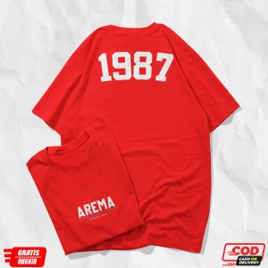 T-shirt Baju Kaos Distro Dewasa AREMA Malang 1987 Aremania Katun 24s