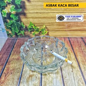 WADAH SAMPAH Asbak Rokok Kaca BR Bulat Beling Bening Unik Ashtray Simple Kafe Resto