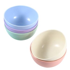 5PCS Wheat Straw Bowls Fruit Vegetable Bowl Snack Bowl Rice Bowl Eco-friendly Safe Kitchen Bowl for Children Adult