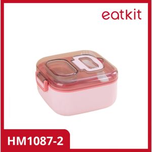 Eatkit Kotak Makan Siang Satu Lapis Persegi Kotak Makan Siang Food Grade untuk Siswa Sekolah Kotak Makan Siang dengan Pemanas Microwave untuk Sekolah Kotak Makan Siang bersekat untuk Pekerja Kantor