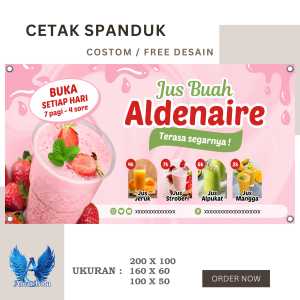 Spanduk Banner JUS BUAH 160x60 Bisa Request