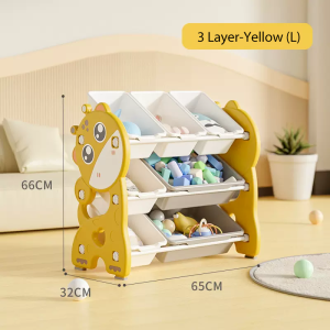 Kids Toy Storage Shelf Unit with Dust-Proof Covers | Multi-functional Organizer for Playrooms