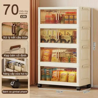 40-80cmTủ Nhựa Đựng 2/3/4/5/6 tầngTủ nhựa đựng đồ gấp gọn rộng chất liệu pp cao cấp không mùiBánh Xe Xoay 360°