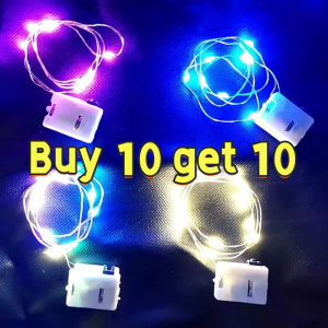 Buy 10 get 10 Christmas Lights 1M Mini LED String Light Copper Wire Battery Powered Christmas Decorative Accessories