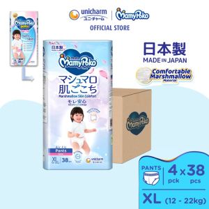 MamyPoko Air Fit Marshmallow Pants Super Premium Baby Diapers [GIRL]  XL38 (4 Packs) (12 - 22kg)