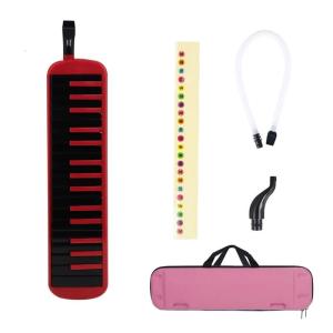 Air Piano Keyboard Melodica with Carrying Bag Mouthpiece Key Stickers Long Tubes 32 Key Melodica Musical Instrument