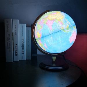 Teaching Aid tellurian 25/32cm Dia LED Luminous Teachinig Globe LED light World Earth Globe Map Geography Educational Toy With Stand Office Desktop Decor