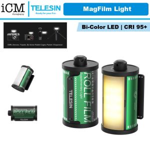 TELESIN Bi-Color MagFilm Portable Magnetic Camera LED Video Light with Cold Shoe Mount