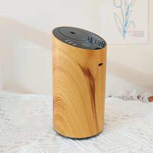 Portable Wood Grain Aroma Diffuser Waterless Essential Oil Nebulizer Rechargeable No Water No Heating Fragrance Machine for Car Home Indoor Air Freshener