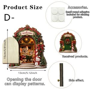 MIRELAE Gỗ Cửa Tiên Elf Sản phẩm thủ công. Mini Cửa vườn thu nhỏ Hài hước Có thể mở được Cửa lỗ chuột Dành cho nhà búp bê