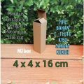 kardus karton uk, 4x4x16 cm.. box corrugated DIE CUT, untuk packing botol dll.. 