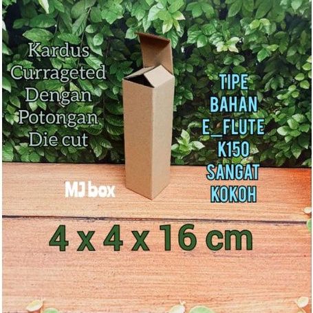 kardus karton uk, 4x4x16 cm.. box corrugated DIE CUT, untuk packing botol dll.