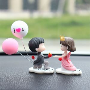 P-CUTE Auto Decor Couple Home Decor Girl Boy Car Air Vent Statues Perfume Clip Decor Car Ornaments Miniatures