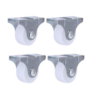4PCS NYLON CASTER WHEEL FIXED WHITE / BLACK (SIZE: 1" )