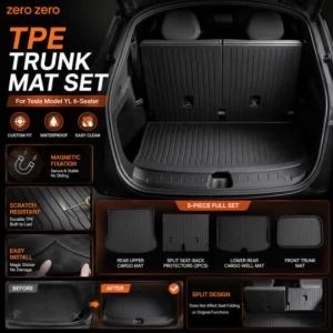 For Tesla Juniper Model YL Trunk Mat TPE Rear Cargo Liner Front Rear Boot Mat 6 Seater Accessories Zero zero