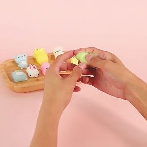 elegantstunning Colorful Relieve Stress Toys Cute Animal Shape Squeeze Dumplings Creative Vent Toy