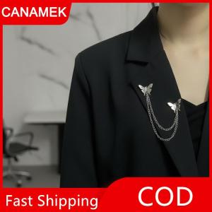 【CANAMEK】 Punk trâm cài cho nam giới phụ nữ bướm với chuỗi tua hip hop ve áo pin phụ kiện cho áo khoác bên mặc