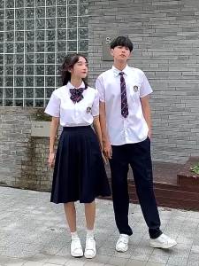 Junior and Middle School Students College Style Chorus Costume Poetry Recitation Clothing Student Autumn Campus White Class Uniform Set