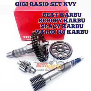 Gigi Rasio set As Pully As Roda Belakang Gigi Rasio set As Pully As Roda Belakang Beat Scoopy Spacy Karburator KVY kualitas original ori asli fullset AHM
