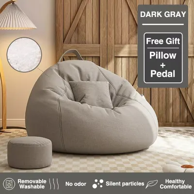TurTle Sofas Chairs With Pedal Pillow Floor Linen Cloth Lounger Seat Bean Bag Pouf Puff Couch