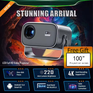 High definition mini mobile portable LED projector 4K wireless connection HDMI mobile screen projection with Bluetooth smart Android home theater entertainment TV integrated