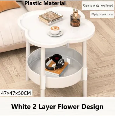Round Coffee Table Flower / Round Shape Design Marble Texture Round Side Table For Living Room Bedroom 30087