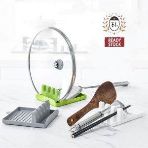 Kitchen Utensil Rest Ladle Spoon Spatula Holder Pot Lid Storage Organizer