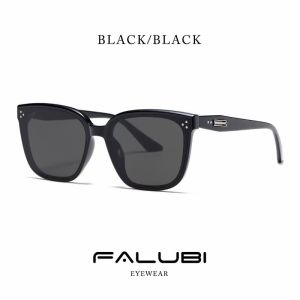 Falubi Fashion Sunglasses Black Horn Frame Kacamata Hitam Stylish