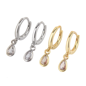 Stylish Zircon Dangle Teardrop Earrings Accessory Suitable for Various Occasions Comfortable Fits Sturdy Copper