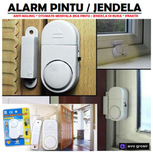 Wireless Alarm Anti Maling Pencuri Pemasangan dekat Jendela Pintu Gerai  Alarm Jendela  Kemasan Biru -YL-333 Window Entry Alarm Wireless Alarm Anti Maling